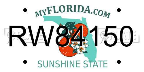 RW84150 Florida License Plate