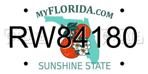 RW84180 Florida License Plate