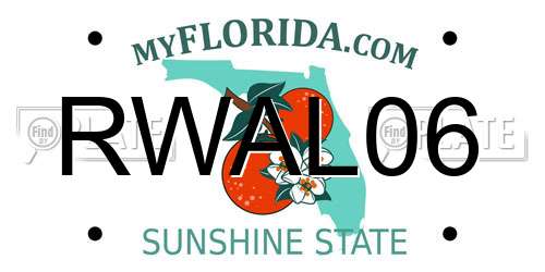 RWAL06 Florida License Plate
