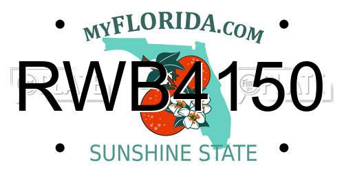 RWB4150 Florida License Plate