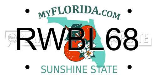 RWBL68 Florida License Plate
