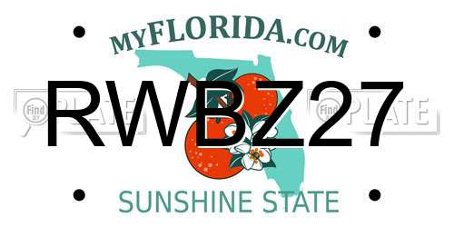 RWBZ27 Florida License Plate