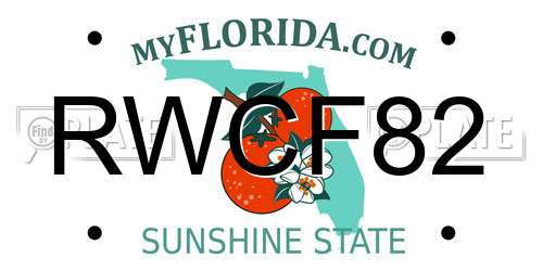 RWCF82 Florida License Plate