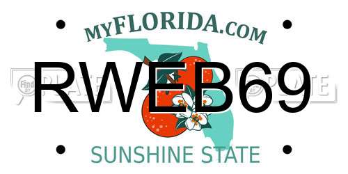 RWEB69 Florida License Plate