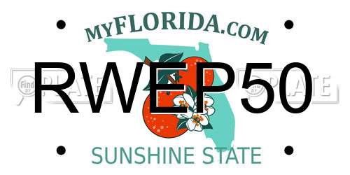 RWEP50 Florida License Plate