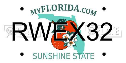RWEX32 Florida License Plate