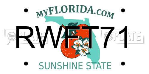 RWFT71 Florida License Plate