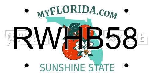 RWHB58 Florida License Plate