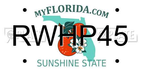 RWHP45 Florida License Plate