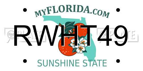 RWHT49 Florida License Plate