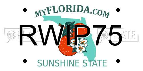 RWIP75 Florida License Plate