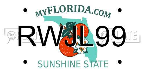 RWJL99 Florida License Plate