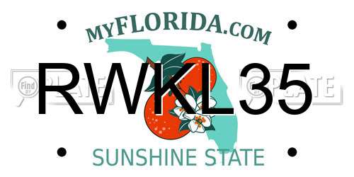 RWKL35 Florida License Plate