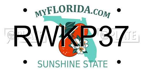 RWKP37 Florida License Plate