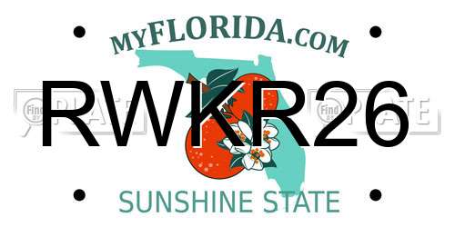 RWKR26 Florida License Plate