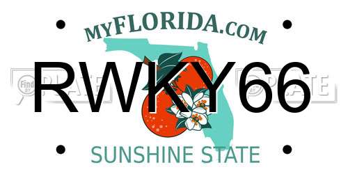 RWKY66 Florida License Plate