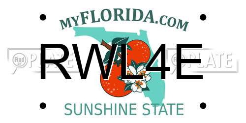RWL4E Florida License Plate
