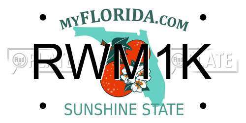 RWM1K Florida License Plate