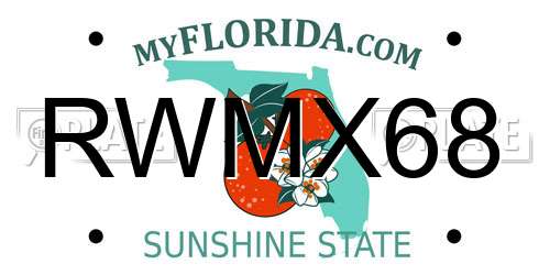 RWMX68 Florida License Plate
