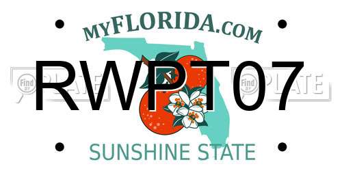 RWPT07 Florida License Plate