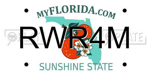 RWR4M Florida License Plate