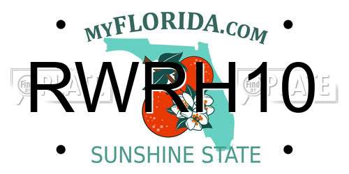 RWRH10 Florida License Plate