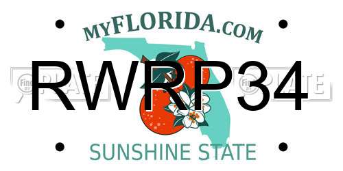 RWRP34 Florida License Plate