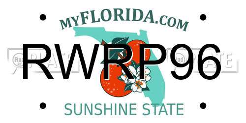 RWRP96 Florida License Plate