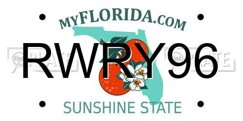 RWRY96 Florida License Plate