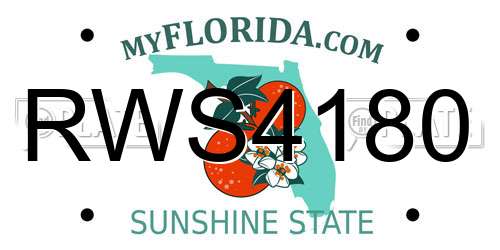 RWS4180 Florida License Plate