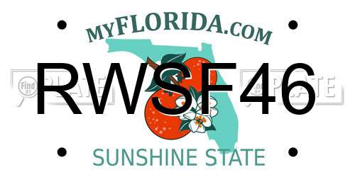 RWSF46 Florida License Plate