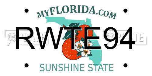 RWTE94 Florida License Plate
