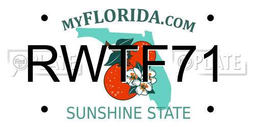 RWTF71 Florida License Plate