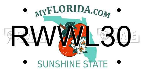 RWWL30 Florida License Plate
