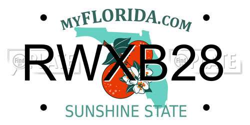 RWXB28 Florida License Plate