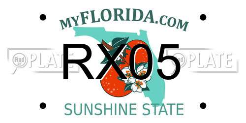 RX05 Florida License Plate