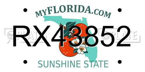 RX43852 Florida License Plate