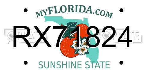 RX71824 Florida License Plate