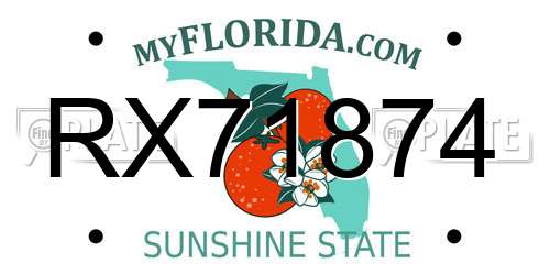 RX71874 Florida License Plate