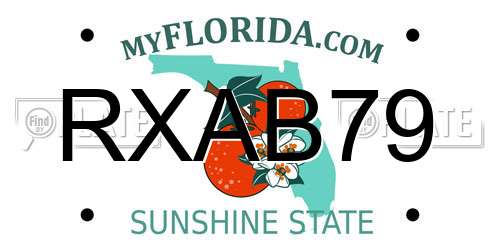 RXAB79 Florida License Plate