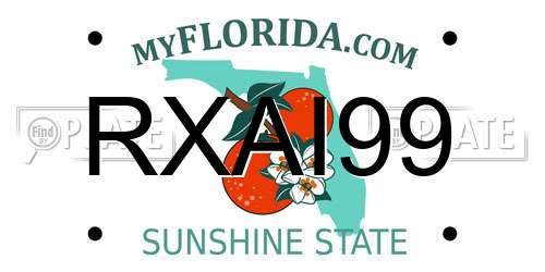RXAI99 Florida License Plate