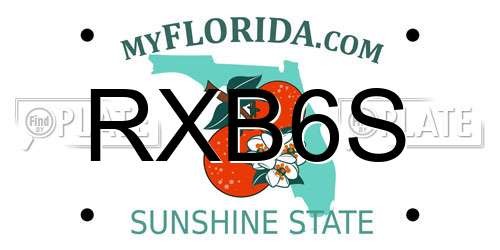 RXB6S Florida License Plate