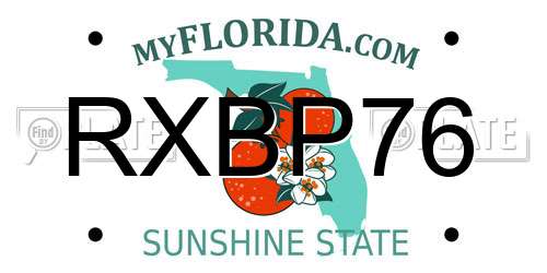 RXBP76 Florida License Plate