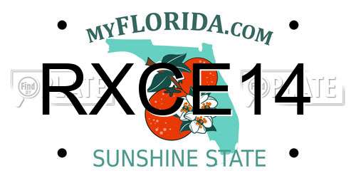 RXCE14 Florida License Plate
