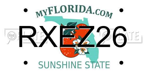 RXEZ26 Florida License Plate