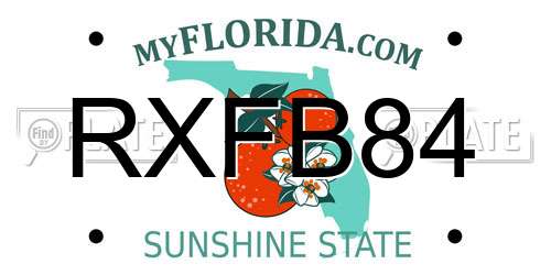 RXFB84 Florida License Plate