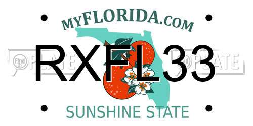 RXFL33 Florida License Plate