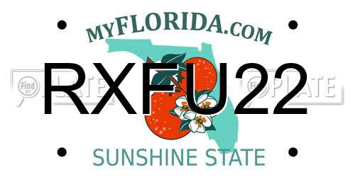 RXFU22 Florida License Plate