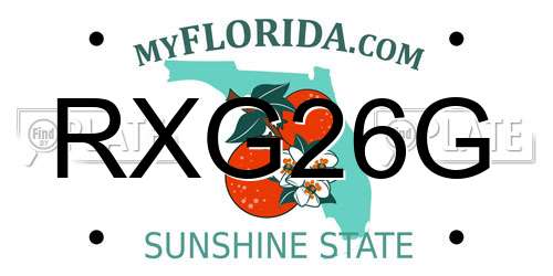 RXG26G Florida License Plate