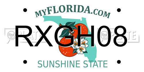 RXGH08 Florida License Plate
